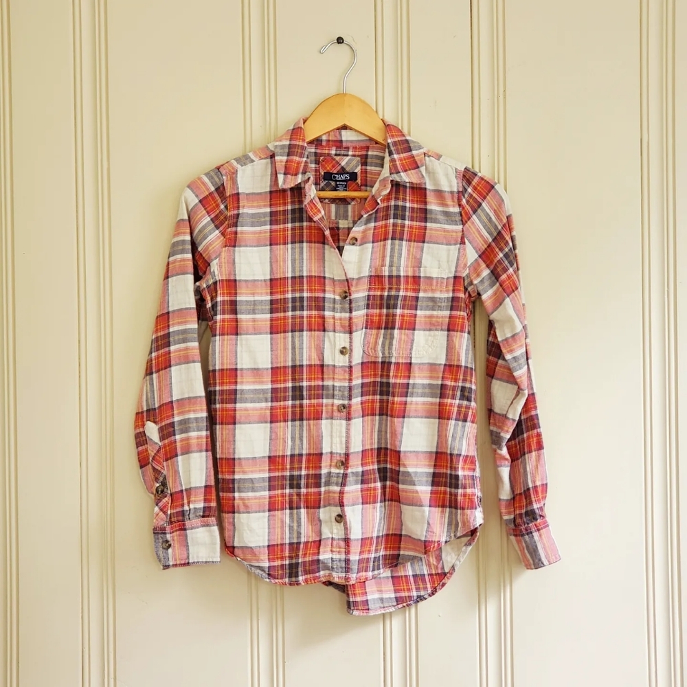 Chaps Women's Plaid Buttoned Shirt/Lightweight Shacket, size XS